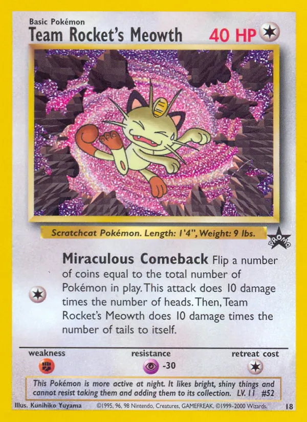 Team Rocket's Meowth #18, Standard print, TCGdex reference