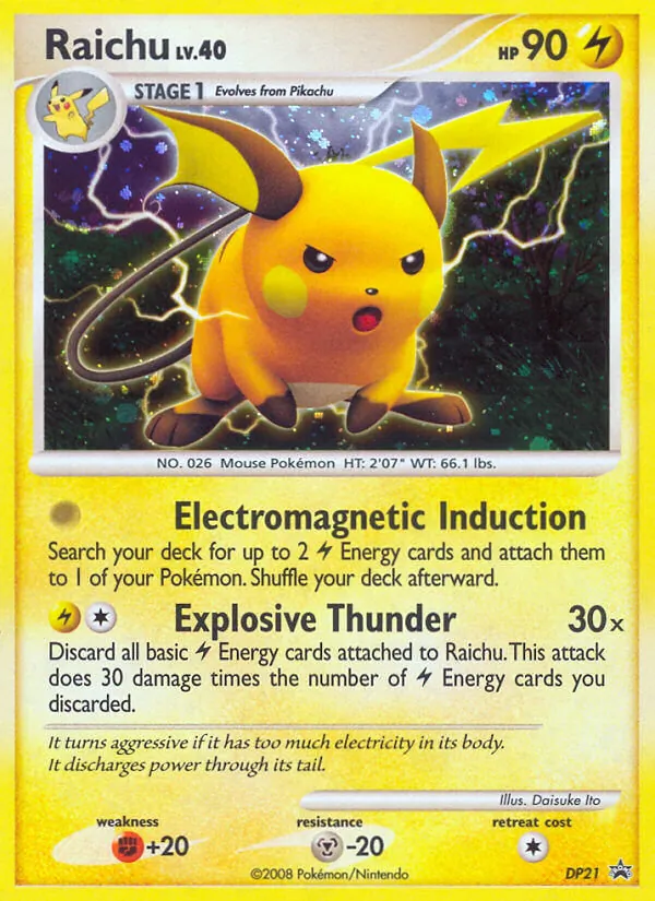 Raichu #DP21, DP Black Star Cosmos Holo, TCGdex reference