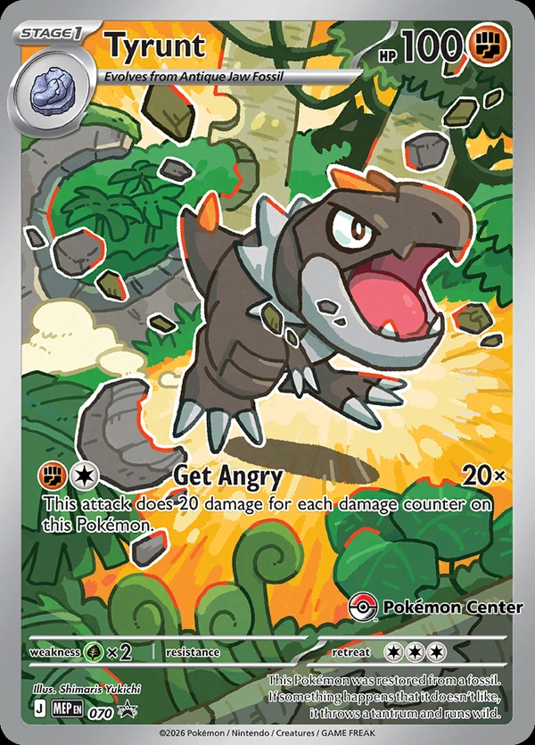 Tyrunt #070, English Pokemon Center stamped promo reference image