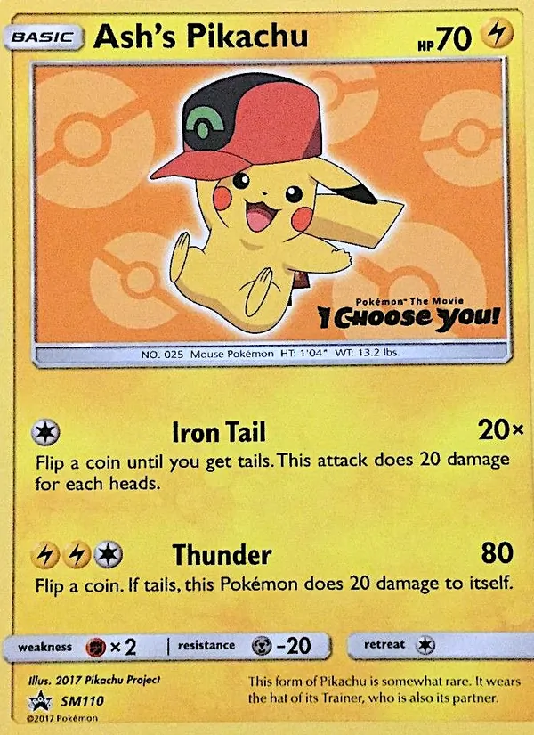 Ash's Pikachu #SM110, SM Black Star Holo, TCGdex reference