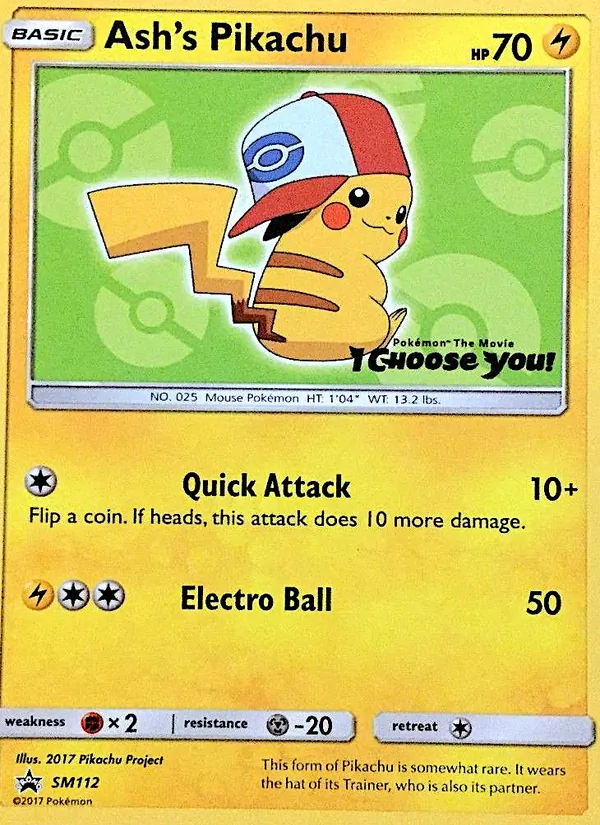 Ash's Pikachu #SM112, SM Black Star Holo, TCGdex reference