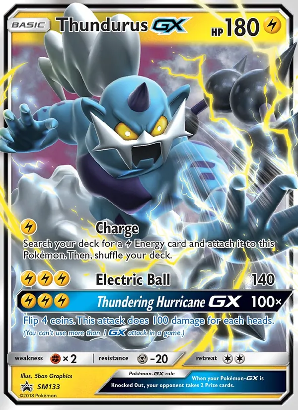 Thundurus GX #SM133, SM Black Star Holo, TCGdex reference