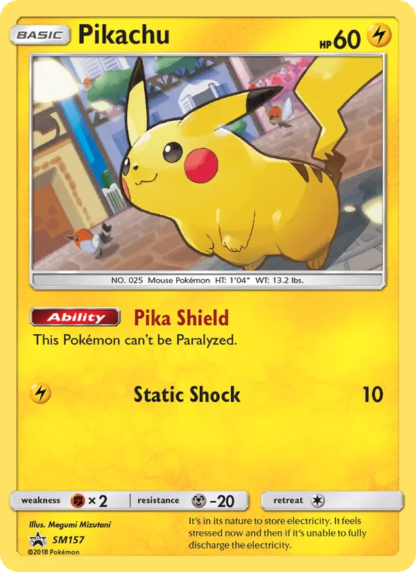 Pikachu #SM157, SM Black Star Holo, TCGdex reference