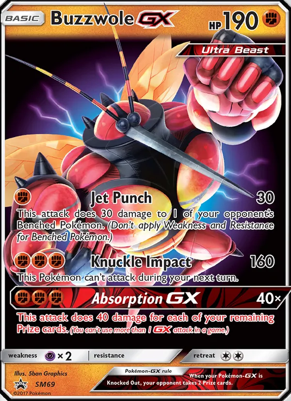 Buzzwole GX #SM69, SM Black Star Holo, TCGdex reference