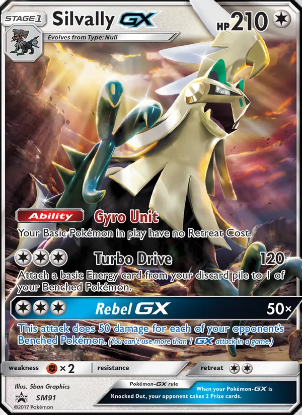 Silvally GX #SM91, SM Black Star Holo, TCGdex reference