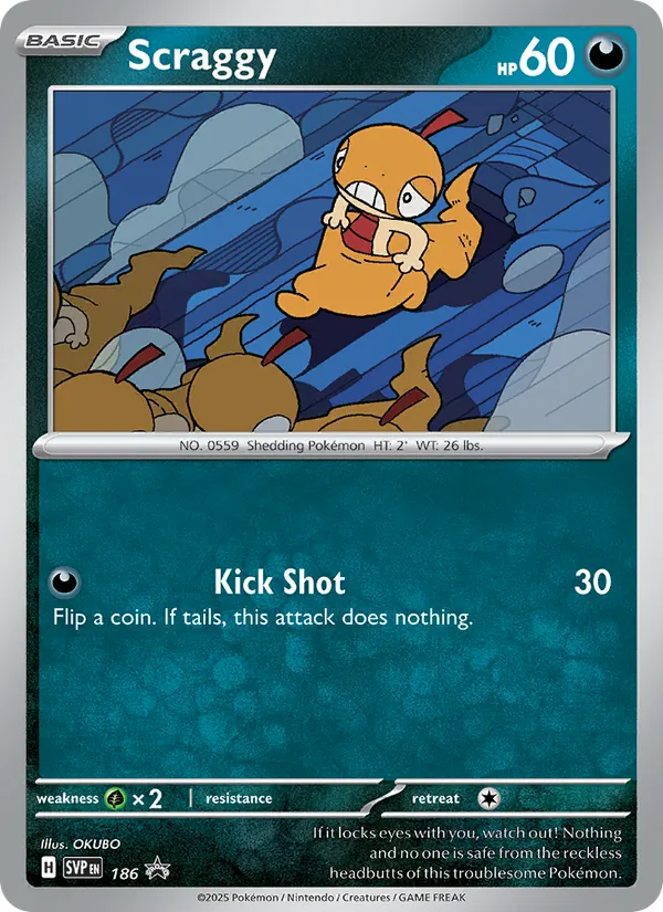 Scraggy #186, SWSH Black Star Holo, TCGdex reference