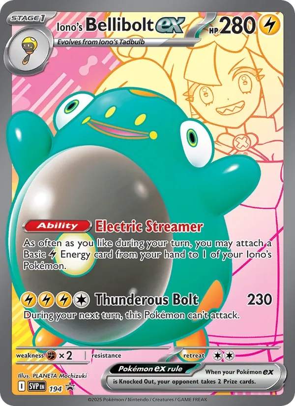 Iono's Bellibolt ex #194, SWSH Black Star Holo, TCGdex reference