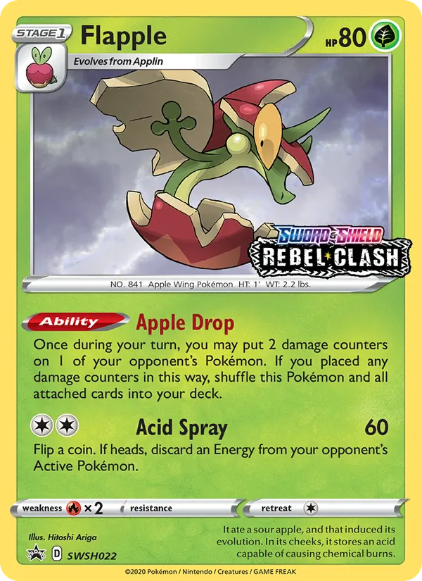 Flapple SWSH022, prerelease base reference scan