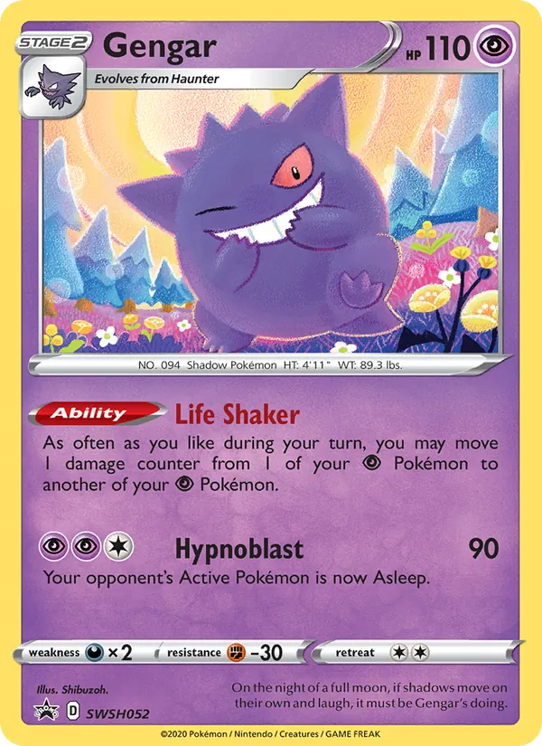 Gengar #SWSH052, SWSH Black Star Holo, TCGdex reference