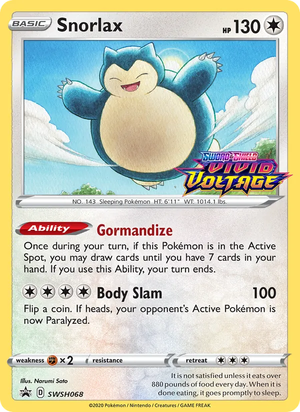 Snorlax SWSH068, prerelease base reference scan