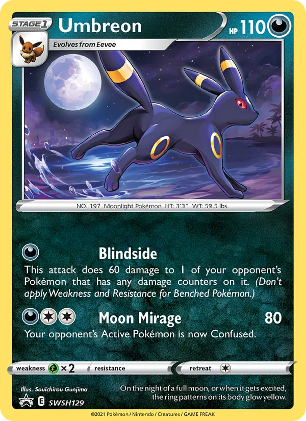 Umbreon #SWSH129, SWSH Black Star Holo, TCGdex reference