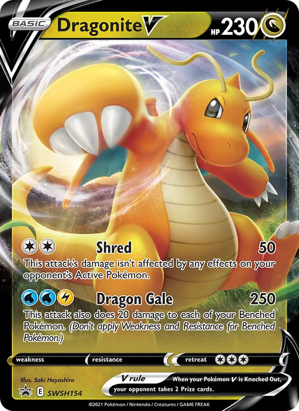 Dragonite V #SWSH154, SWSH Black Star Holo, TCGdex reference