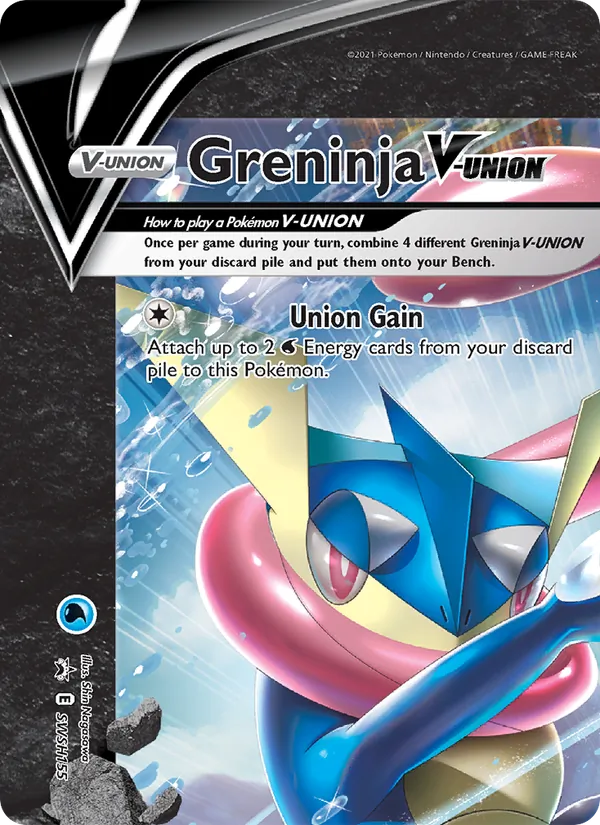 Greninja V-UNION #SWSH155, SWSH Black Star Holo, TCGdex reference