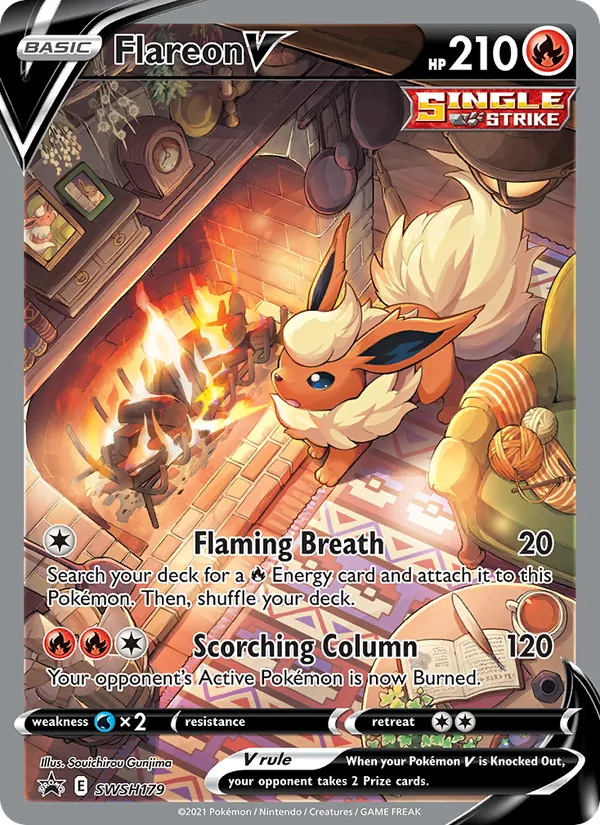 Flareon V #SWSH179, SWSH Black Star Holo, TCGdex reference
