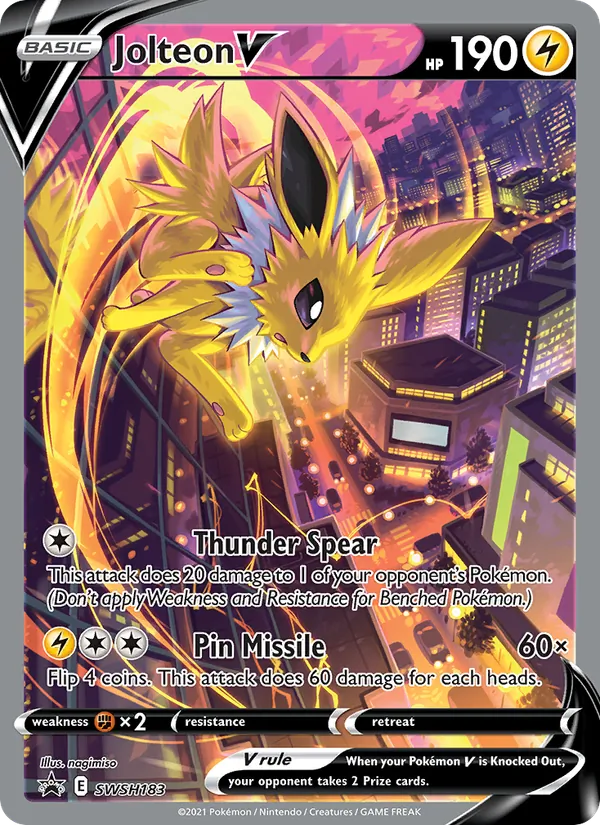 Jolteon V #SWSH183, SWSH Black Star Holo, TCGdex reference
