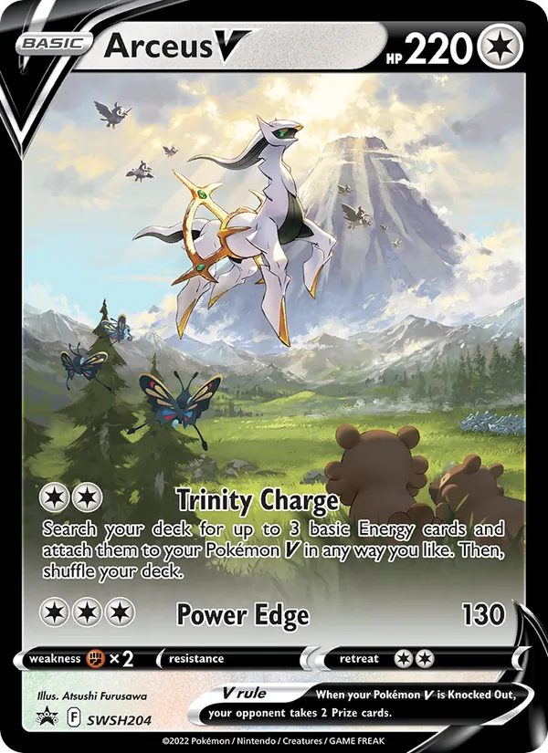 Arceus V #SWSH204, SWSH Black Star Holo, TCGdex reference