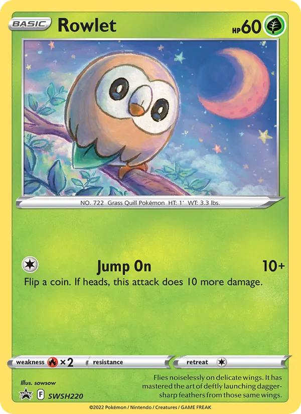 Rowlet #SWSH220, SWSH Black Star Mirror Holofoil, TCGdex reference