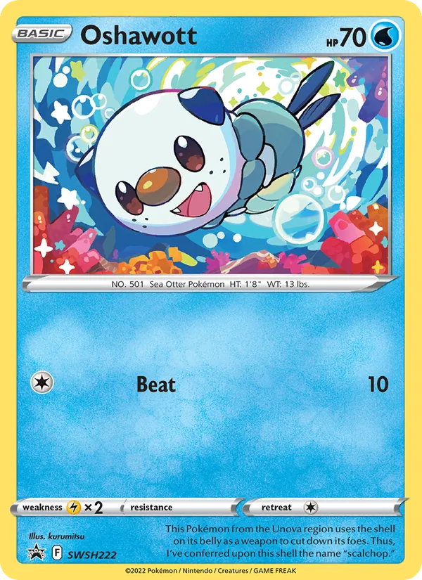Oshawott #SWSH222, SWSH Black Star Mirror Holofoil, TCGdex reference