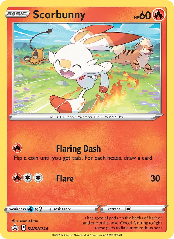 Scorbunny #SWSH244, SWSH Black Star Holo, TCGdex reference