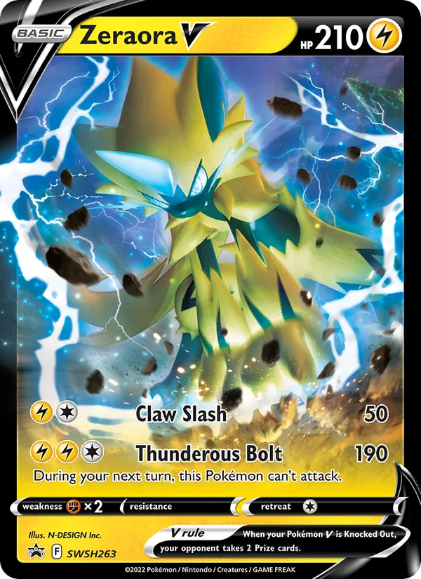 Zeraora V #SWSH263, SWSH Black Star Holo, TCGdex reference