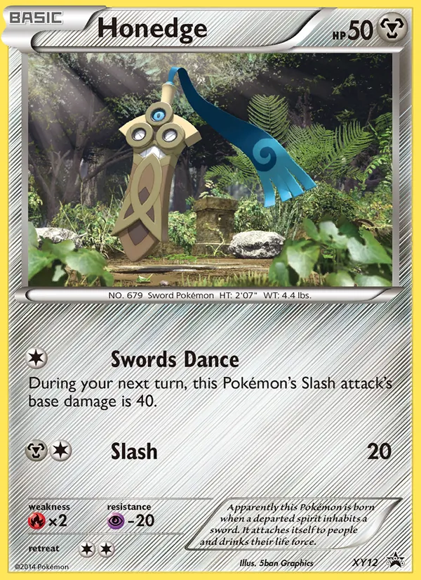 Honedge #XY12, XY Black Star Holo, TCGdex reference
